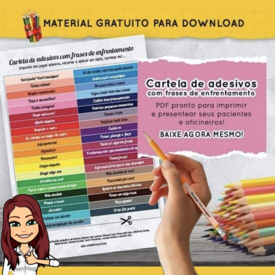 🎨 Cartela de Adesivos com Frases de Enfrentamento